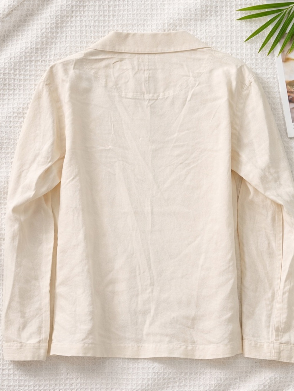 Spring summer Women’s Cream Open-Front Blazer Jacket size medium - Picture 3 of 4